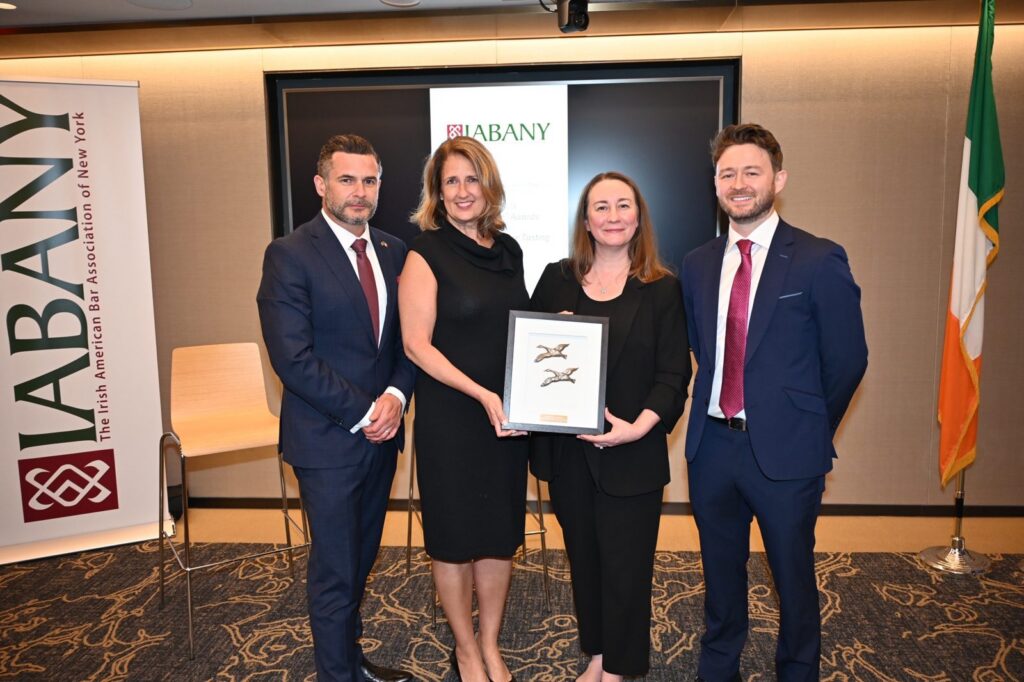 Darren T. Moore at the presentation of the 2025 IABANY Wine Geese Awards at the Consulate General of Ireland in New York