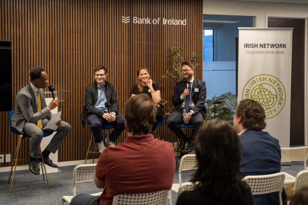 Darren T. Moore on the Irish Network NYC Careers in Law panel at the Bank of Ireland NYC Hub