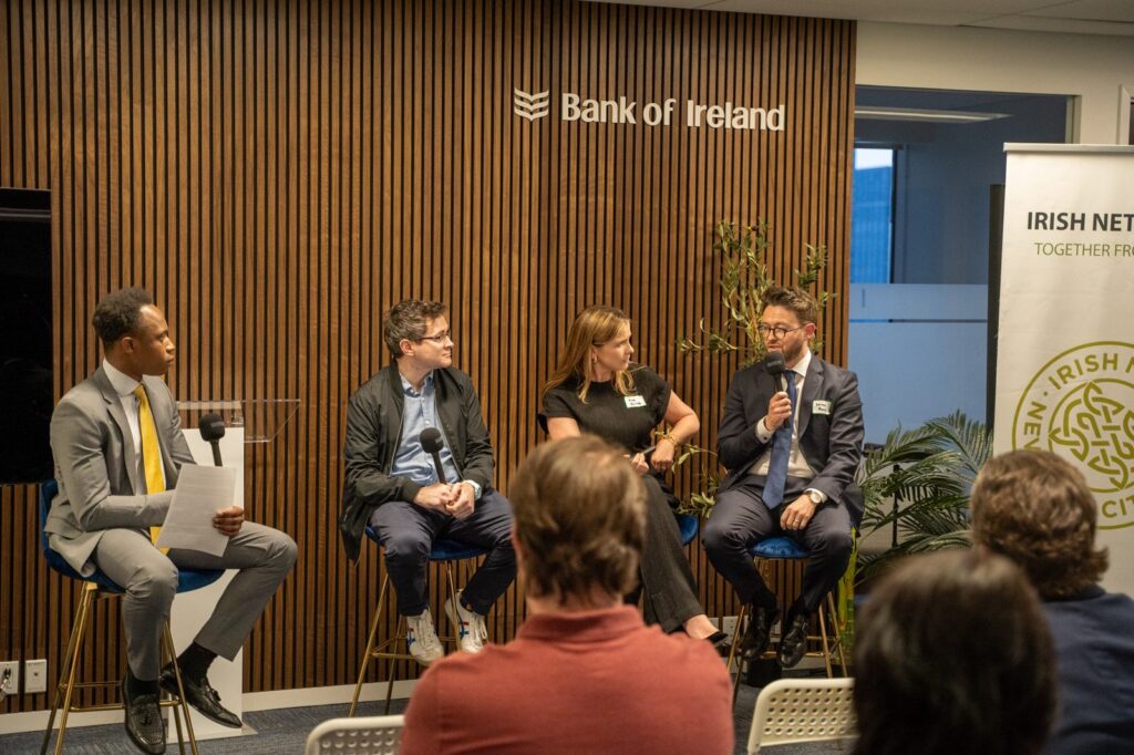 Darren T. Moore speaking on the Irish Network NYC Careers in Law panel