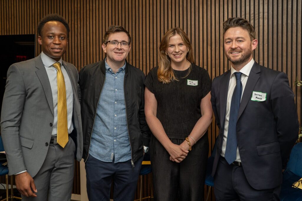 Moderator Clinton Wokocha with panelists Lorcan Shannon, Áine Quirke and Darren T. Moore
