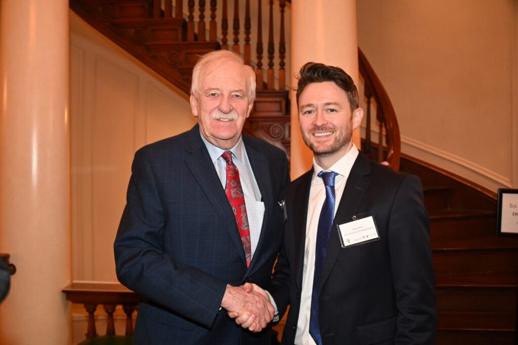 Darren T. Moore with U.S. Congressman Bruce Morrison at the IrishCentral Legal Elite Awards 2024