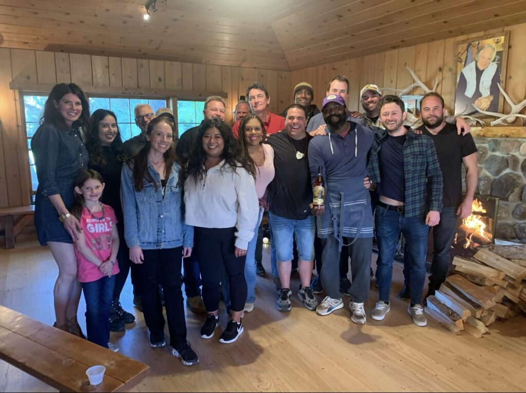 Gerry Spence Method Class of 2023 inside the Spence cookhouse at Thunderhead Ranch